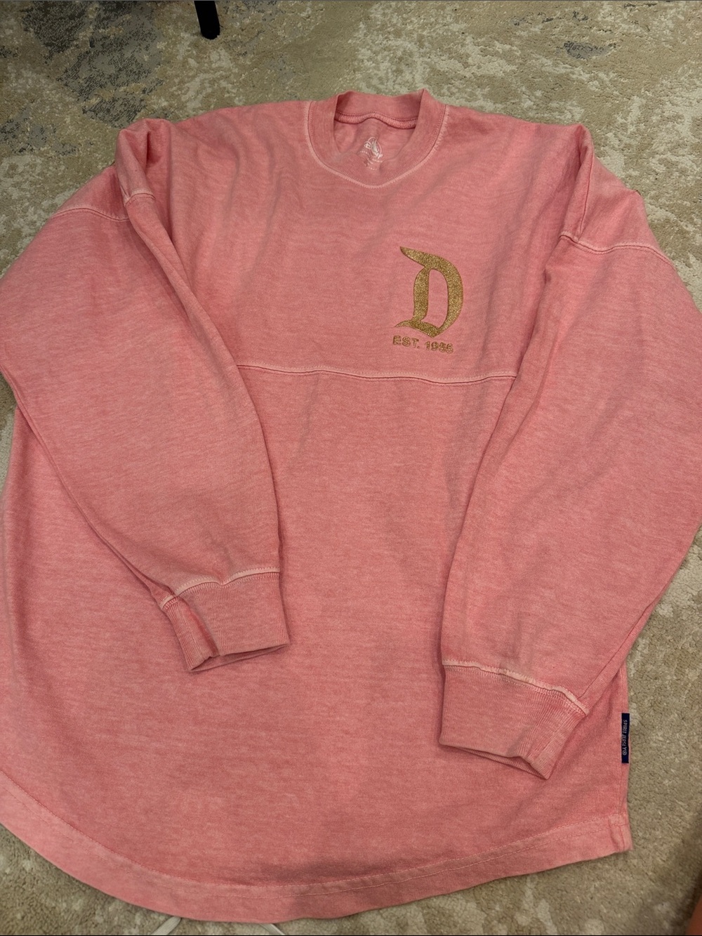 Disneyland Spirit Jersey Rose Gold Pink Glitter Oversized Size XS/S - Picture 2 of 9